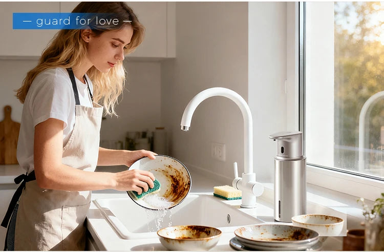 480ml Kitchen Soap Dispenser Automatic Sensor Hand Sanitizer Machine Intelligent Electric Body Wash Soap Dispenser 304 Stainless Steel