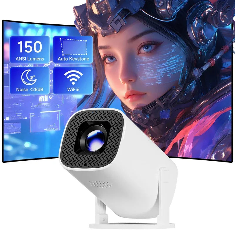 P30 Pro Portable Projector Android 14 Smart Mini Projector WiFi6 BT5.0 Home Theater Outdoor Portable 4K HD Projector 1280*720P