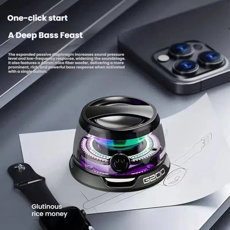 Portable Bluetooth Speaker HECATE G200 RGB Lighting Magnetic Speaker BT5.3 Mini Sound Box 7 Hours Playback Phone Holder