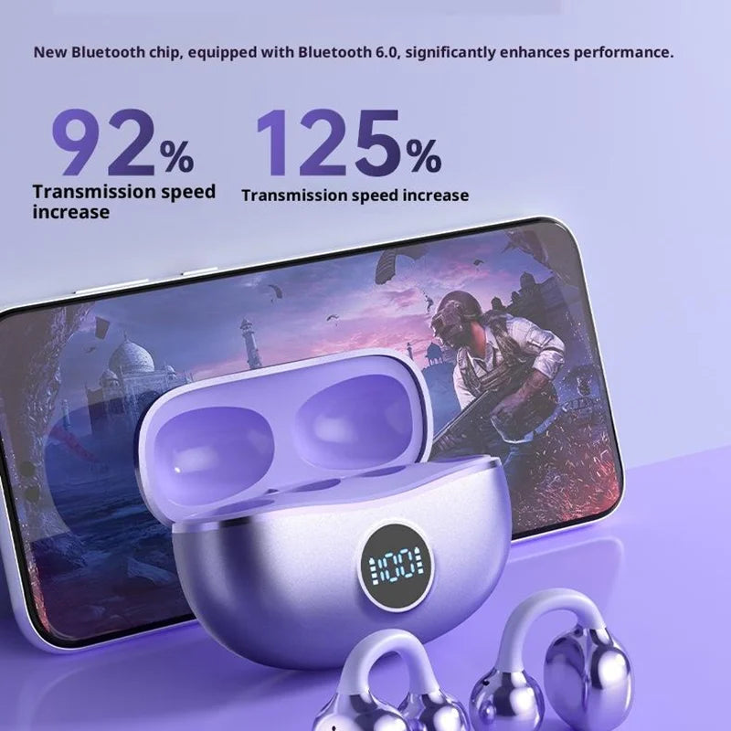 Original SONY Ear clip OWS Wireless Bluetooth Ear Clip Headphones sports Gaming Headset HIFI Surround Sound Earbuds With Mic