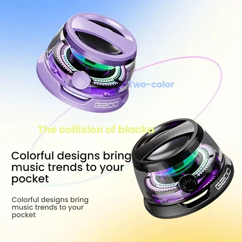 Portable Bluetooth Speaker HECATE G200 RGB Lighting Magnetic Speaker BT5.3 Mini Sound Box 7 Hours Playback Phone Holder