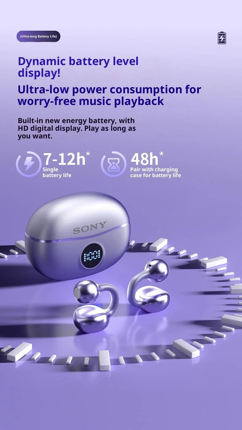 Original SONY Ear clip OWS Wireless Bluetooth Ear Clip Headphones sports Gaming Headset HIFI Surround Sound Earbuds With Mic