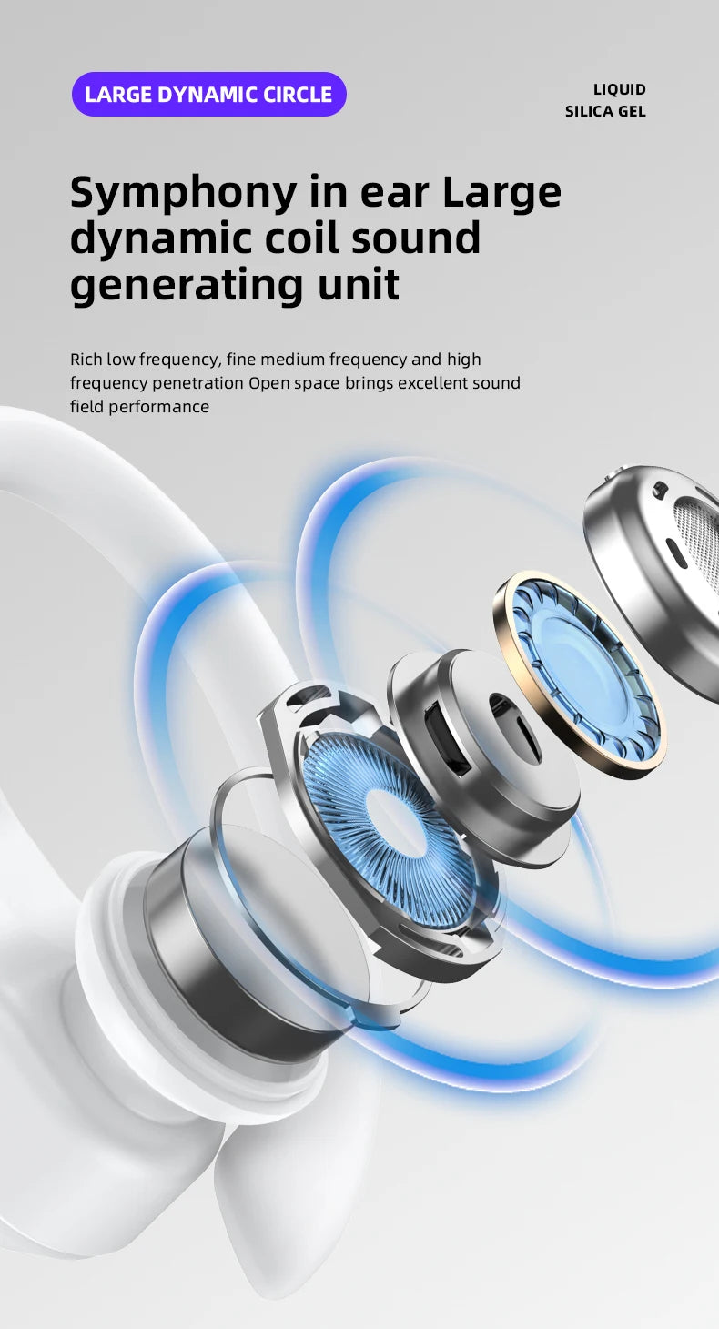 3/5/10PCS Original Lenovo LP75 TWS Sports Headphones Wireless Bluetooth 5.3 EarHook Noise Reduction Gaming Earphone Wholesale