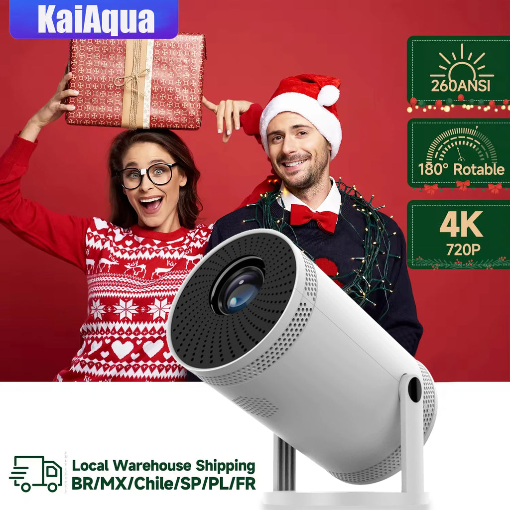 Clearance Sale- KaiAqua FY300 Mini Projector 4K 200ANSI BT5.0 720P Cinema Outdoor Portable Projetor  2000Lumens