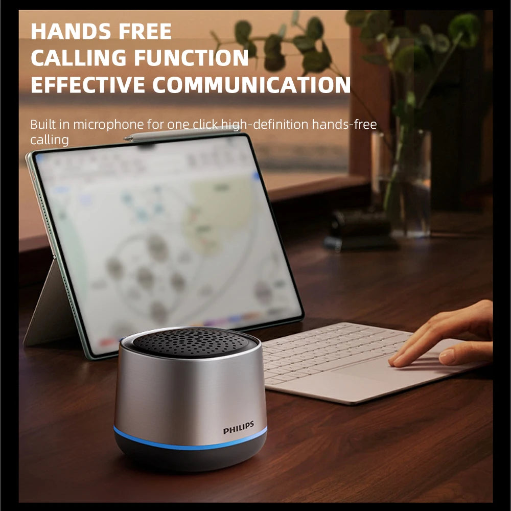 Philips TAS1009 Portable Desktop Wireless Speaker BT5.3 Powerful Sound 1200MAh Battery Life RGB Subwoofer for Outdoors Camping