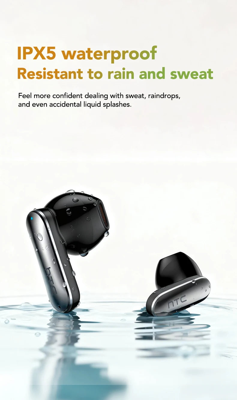 【HTC NE48】Earphones Bluetooth V6.0 TWS in-Ear Wireless Headphones AI Translator Earbud HD LED Screen Noise Reduction Calling
