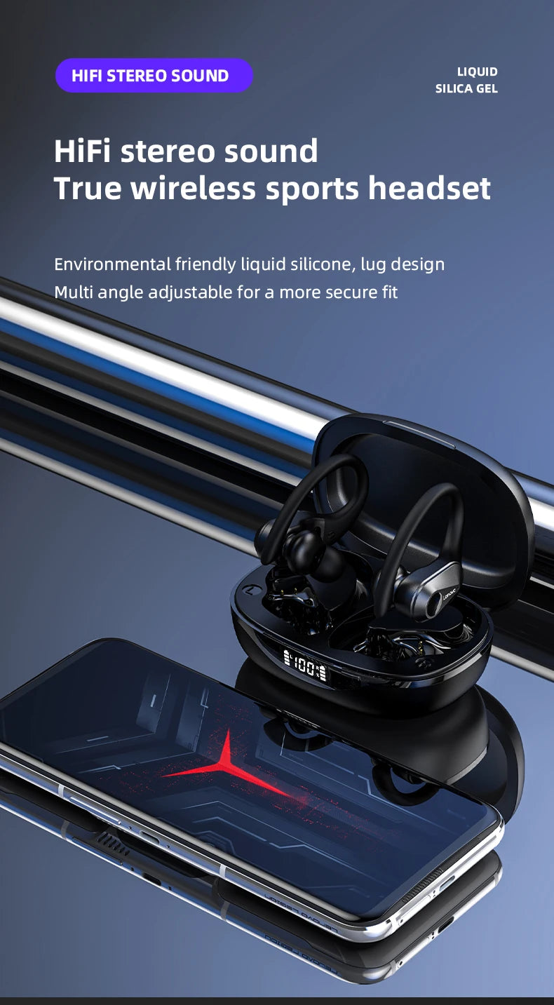 3/5/10PCS Original Lenovo LP75 TWS Sports Headphones Wireless Bluetooth 5.3 EarHook Noise Reduction Gaming Earphone Wholesale