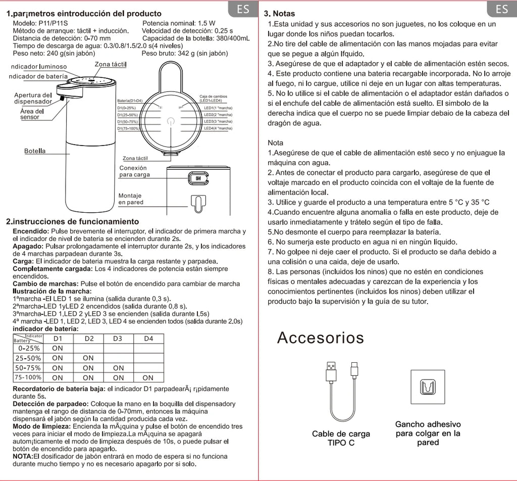 Automatic Liquid/Foma Soap Dispenser, Touchless Electric Dispenser, USB Rechargeable with Infrared Sensor for Bathroom,Kitchen