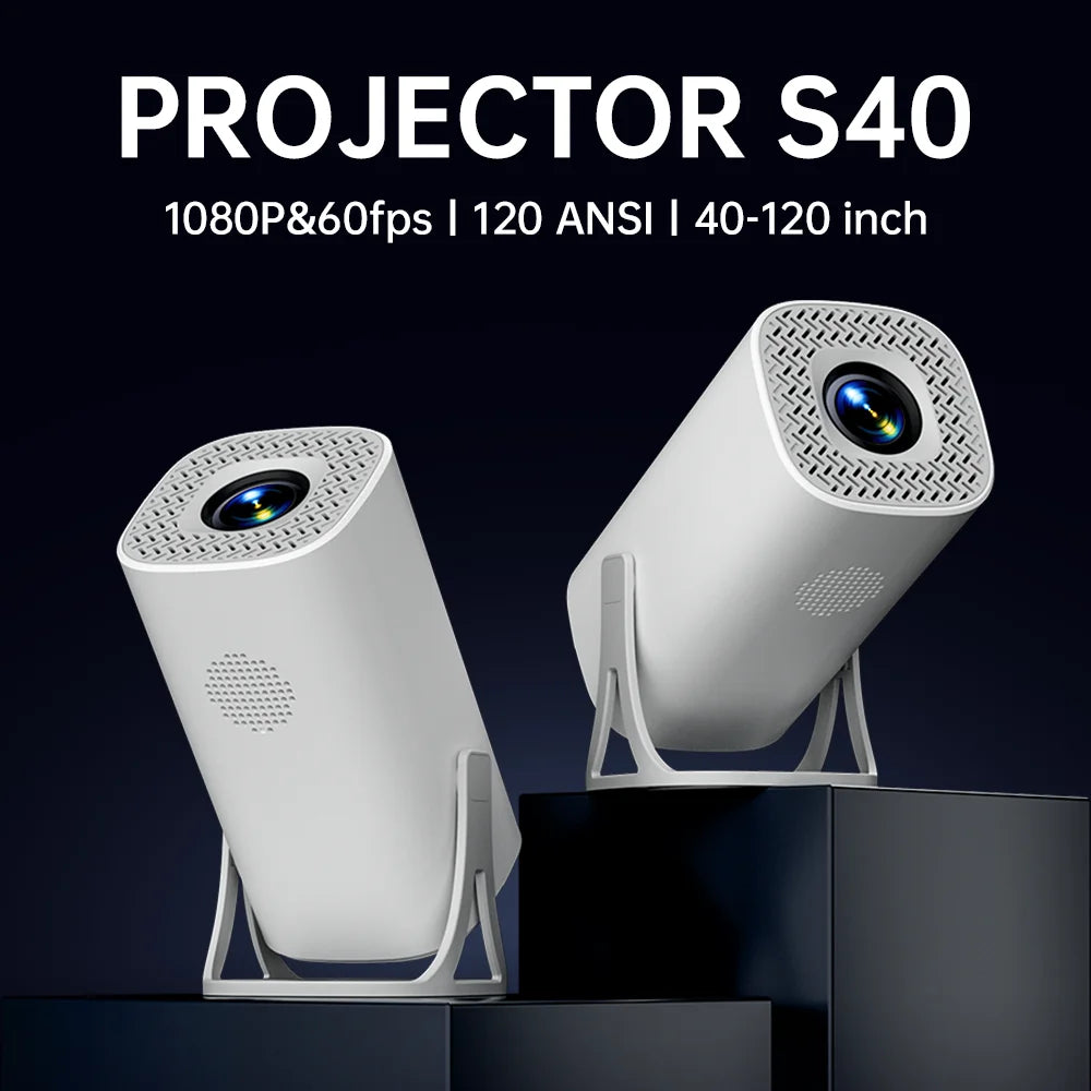HONGTOP S40 Android 11 Mini Projector Support 4K 1080P 2.4G/5GWIFI BT5.0 Projector 1280*720P Home Cinema Portable Projector