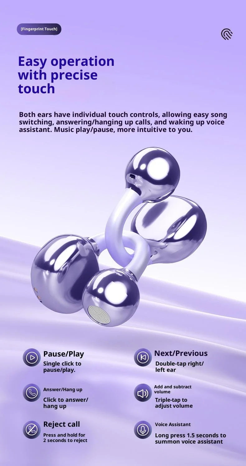 Original SONY Ear clip OWS Wireless Bluetooth Ear Clip Headphones sports Gaming Headset HIFI Surround Sound Earbuds With Mic