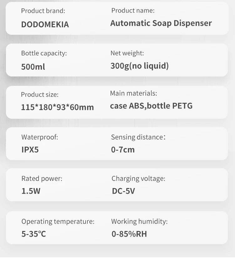 Induction Hand Sanitizer, Automatic Soap Liquid Dispenser, Foam Hand Washing Machine, 400ml Liquid Rechargeable Bathroom Hand Sanitizer