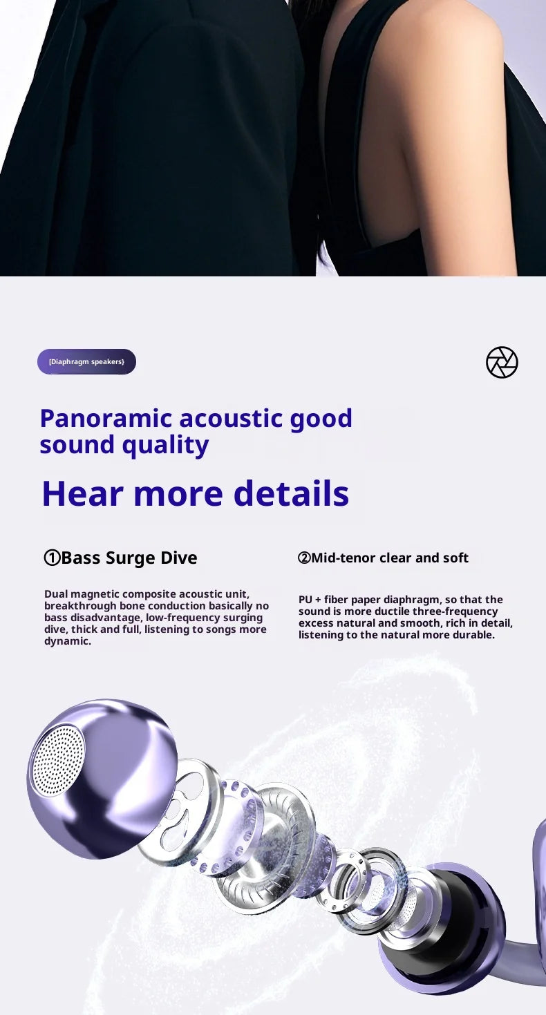 Original SONY Ear clip OWS Wireless Bluetooth Ear Clip Headphones sports Gaming Headset HIFI Surround Sound Earbuds With Mic