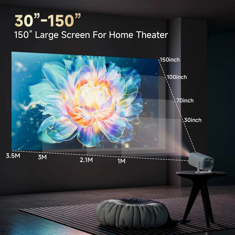 P30 Pro Portable Projector Android 14 Smart Mini Projector WiFi6 BT5.0 Home Theater Outdoor Portable 4K HD Projector 1280*720P