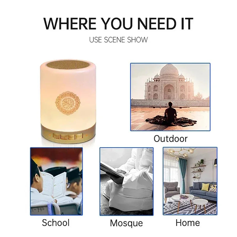 Bright Quran Azan Muslim Koran Bluetooth Speaker Portable Night Light Holy Lamp Sound Box Music Wireless Caixa De Som Bocina Mp3