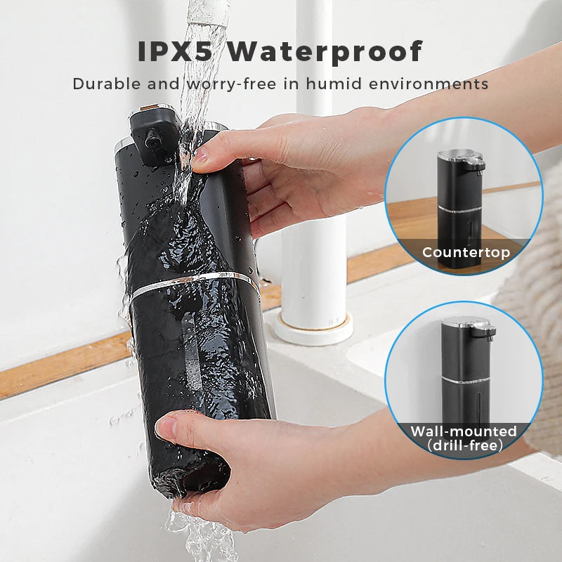 Induction Hand Sanitizer, Automatic Soap Liquid Dispenser, Foam Hand Washing Machine, 400ml Liquid Rechargeable Bathroom Hand Sanitizer