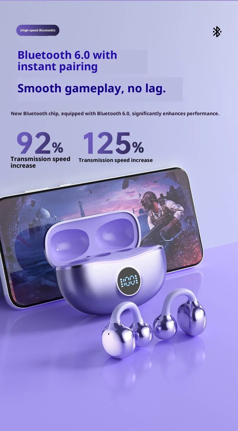 Original SONY Ear clip OWS Wireless Bluetooth Ear Clip Headphones sports Gaming Headset HIFI Surround Sound Earbuds With Mic