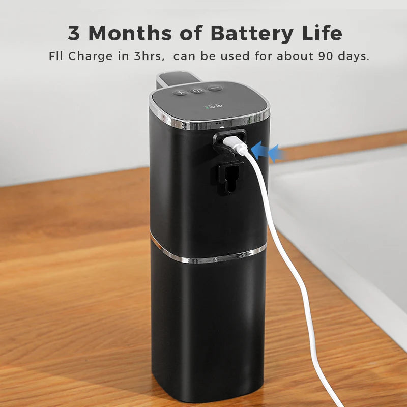 Induction Hand Sanitizer, Automatic Soap Liquid Dispenser, Foam Hand Washing Machine, 400ml Liquid Rechargeable Bathroom Hand Sanitizer