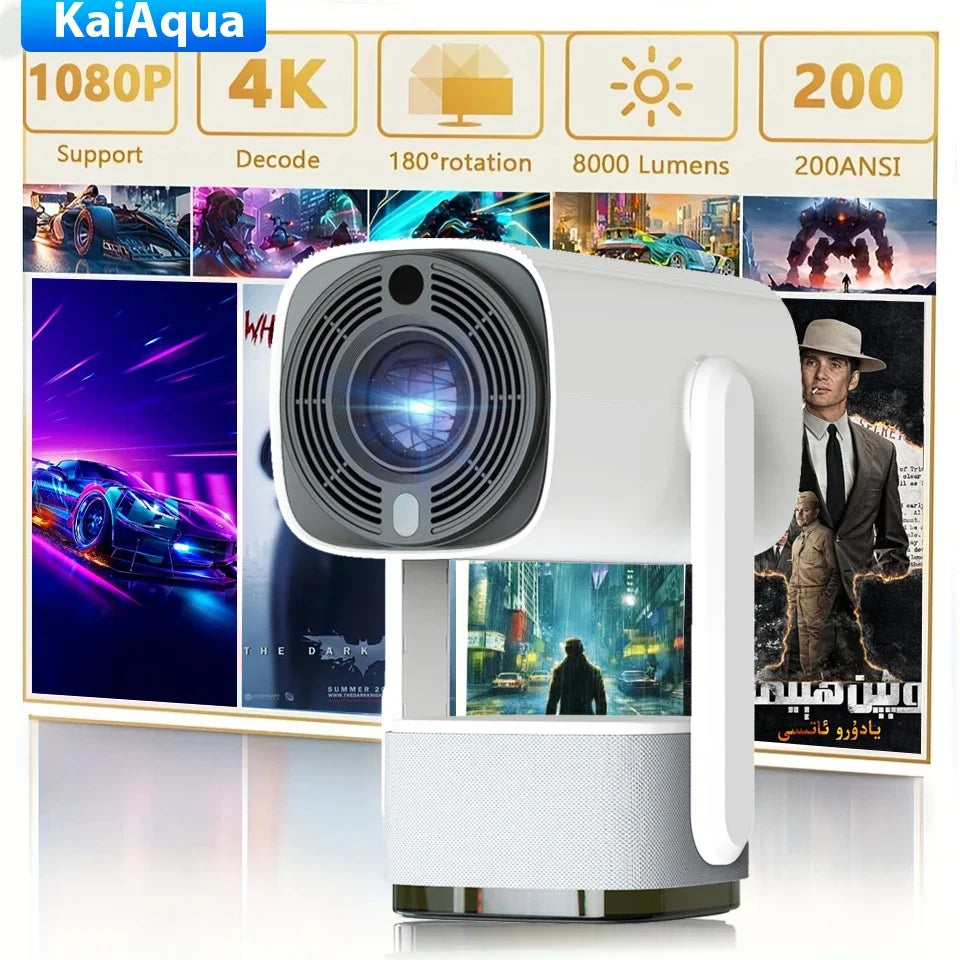 Yuntai Projector K2 Built-in Battery Android Smart HD 4K WIFI Home Theater Mobile Phone Outdoor Projector With The Same Screen.