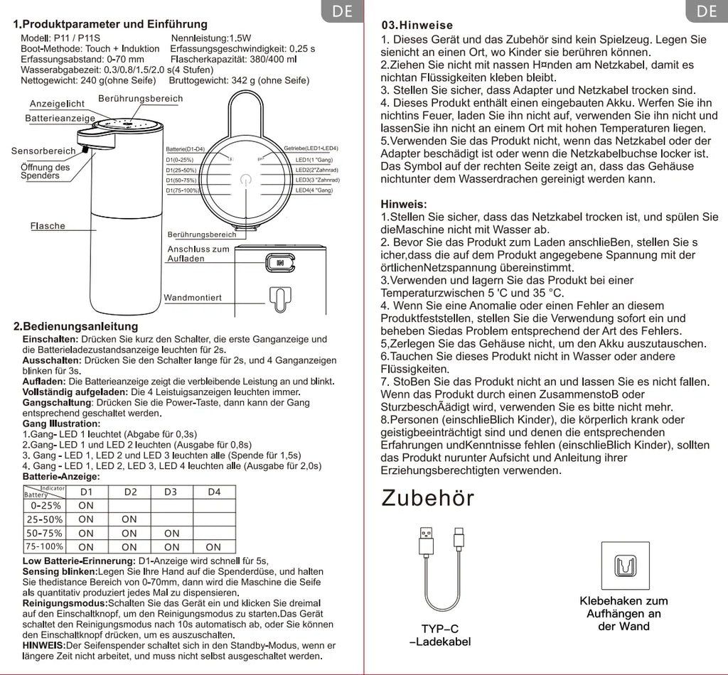 Automatic Liquid/Foma Soap Dispenser, Touchless Electric Dispenser, USB Rechargeable with Infrared Sensor for Bathroom,Kitchen