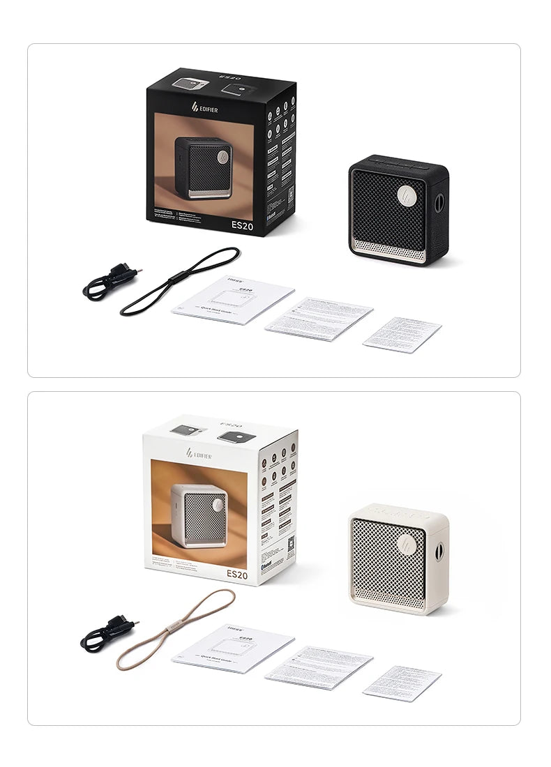 Edifier ES20 Portable Bluetooth Speaker Wireless Speaker IP67 Waterproof Light Effects Outdoor Speakers Deep Bass with Mic