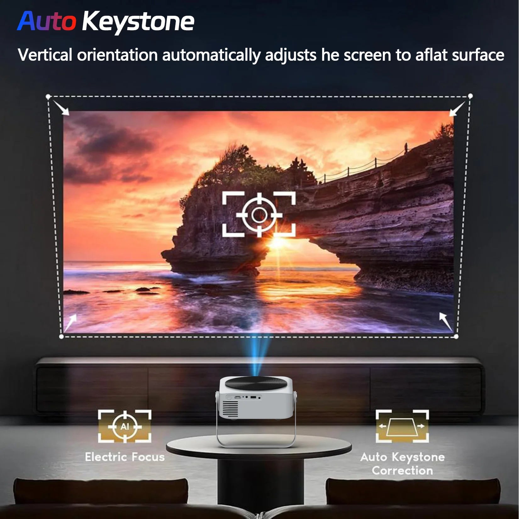 4K Auto Focus Portable Home Cinema Auto Keystone Projector FHD Dual Band WiFi BT Remote Control Home Theater Outdoor Projetor