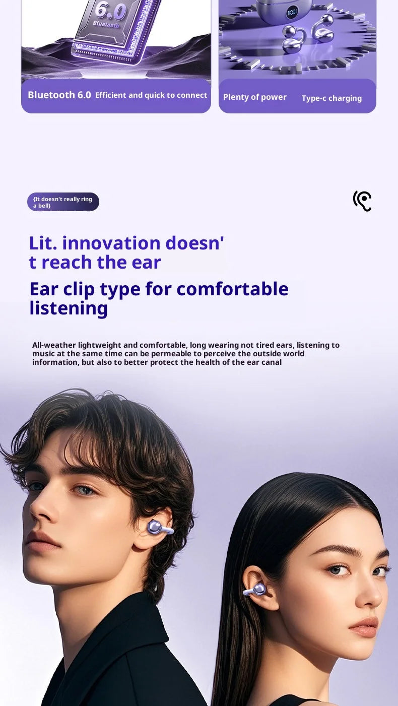 Original SONY Ear clip OWS Wireless Bluetooth Ear Clip Headphones sports Gaming Headset HIFI Surround Sound Earbuds With Mic