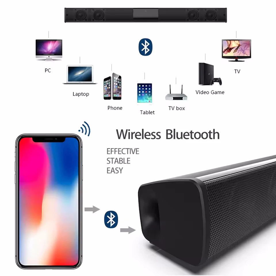 Wireless Subwoofer Soundbar For TV Bluetooth Speaker Sound Bar Box Music Radio FM Big Bocina Bass Blootooth Caixa De Som Coluna
