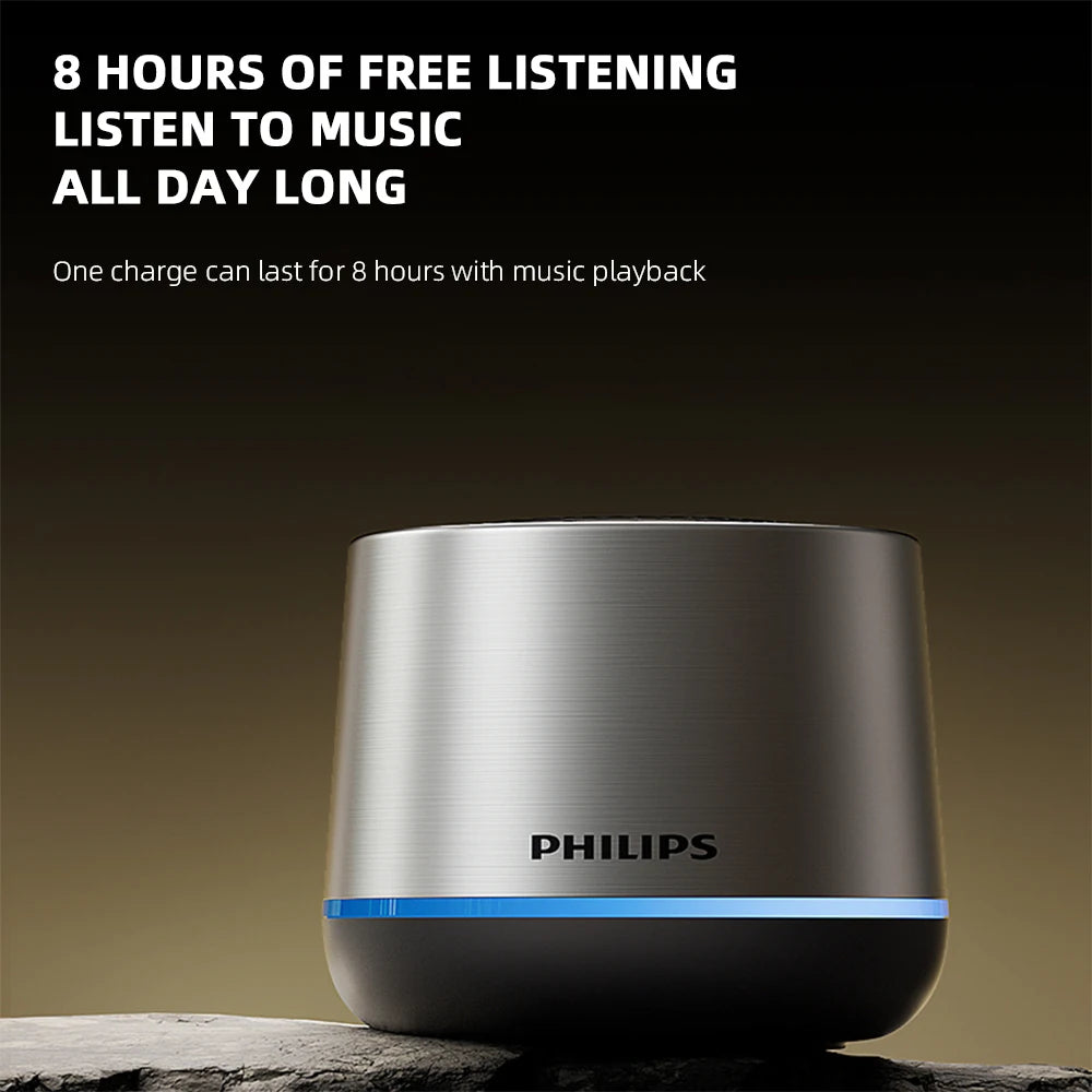 Philips TAS1009 Portable Desktop Wireless Speaker BT5.3 Powerful Sound 1200MAh Battery Life RGB Subwoofer for Outdoors Camping