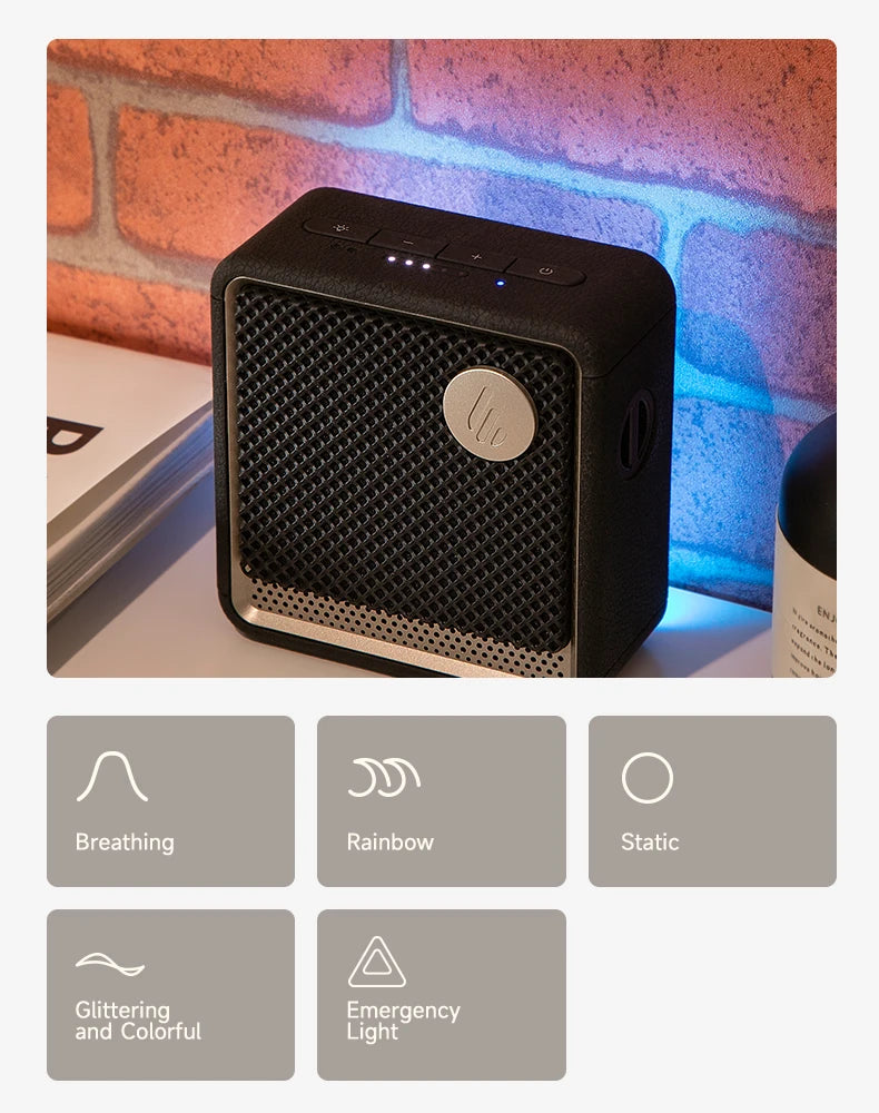 Edifier ES20 Portable Bluetooth Speaker Wireless Speaker IP67 Waterproof Light Effects Outdoor Speakers Deep Bass with Mic