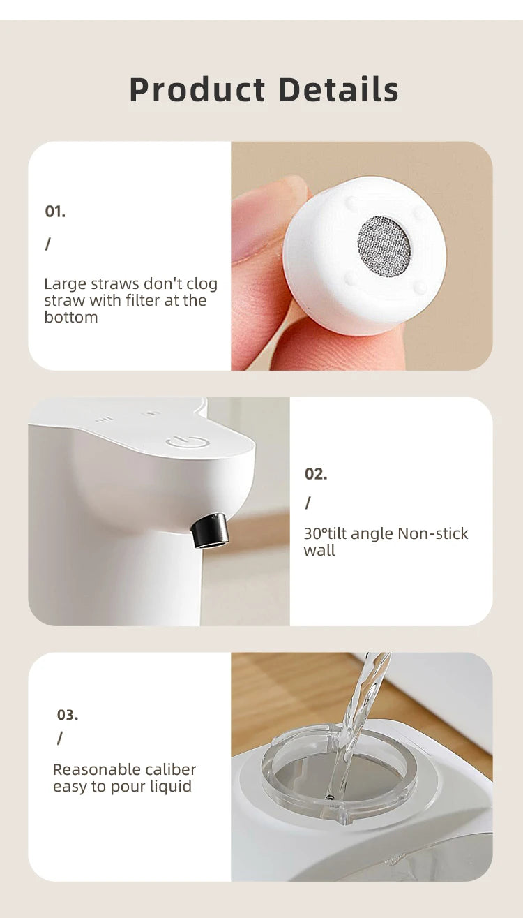 Induction Hand Sanitizer, Automatic Soap Liquid Dispenser, Foam Hand Washing Machine, 400ml Liquid Rechargeable Bathroom Hand Sanitizer