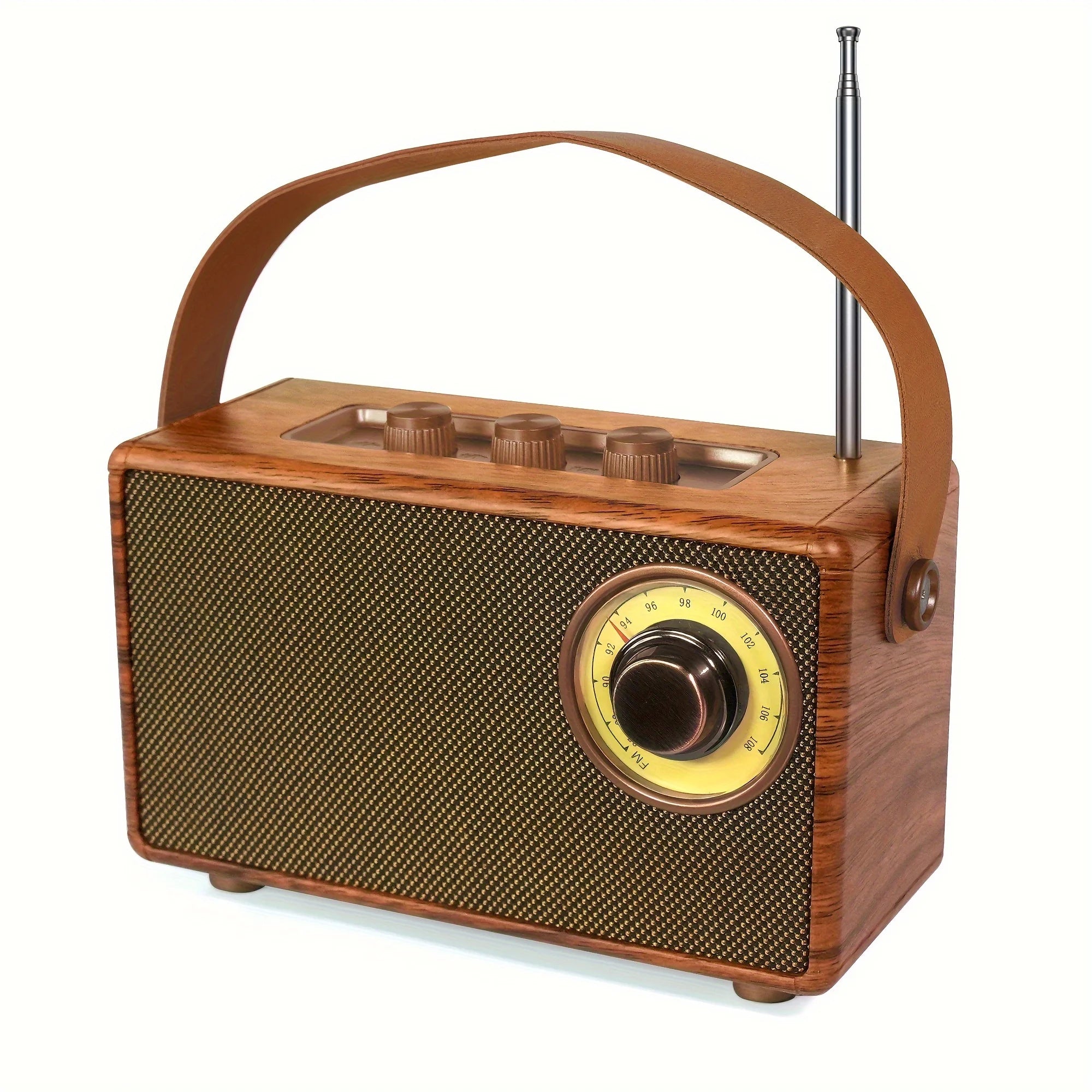 Vintage Wireless Speaker - Bluetooth/FM Radio with Deep Bass, Portable for Bedroom/Office, Supports TF Cards & AUX Cable speaker