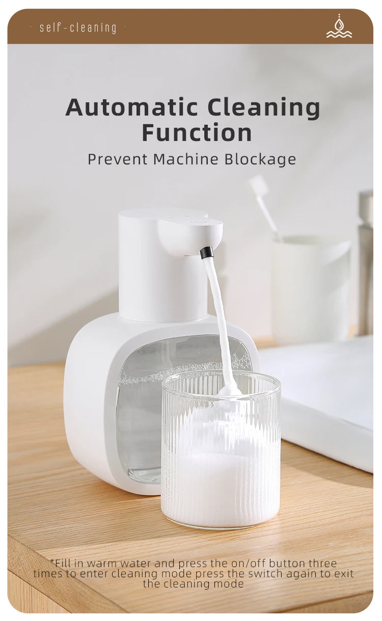 Induction Hand Sanitizer, Automatic Soap Liquid Dispenser, Foam Hand Washing Machine, 400ml Liquid Rechargeable Bathroom Hand Sanitizer