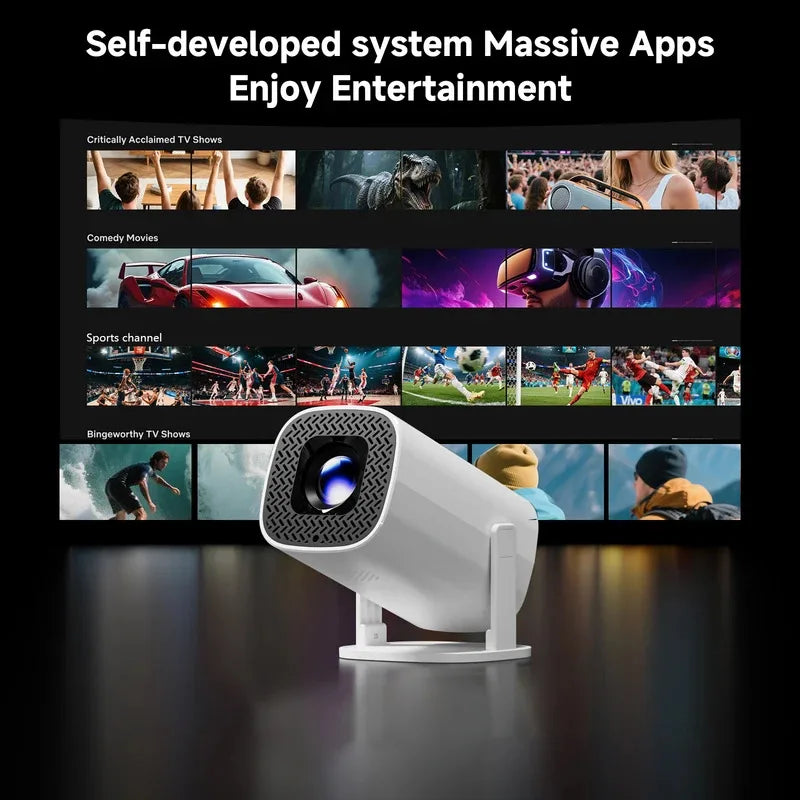 P30 Pro Portable Projector Android 14 Smart Mini Projector WiFi6 BT5.0 Home Theater Outdoor Portable 4K HD Projector 1280*720P